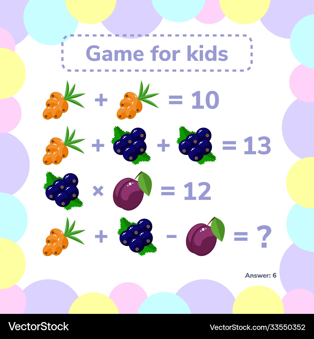 Educational a mathematical game logic task Educational a mathematical game logic task Vector Image