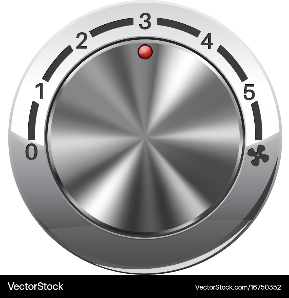 Fan speed selector car dashboard chrome switch Vector Image