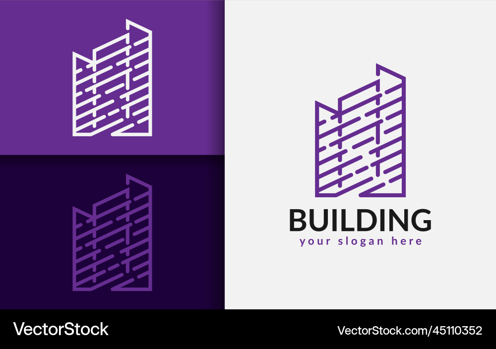 Geometric Building Logo Royalty Free Vector Image