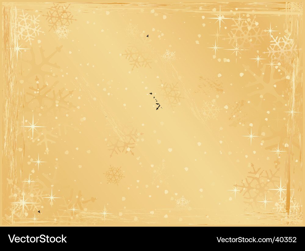 Golden Winter Snowflake Background vector image