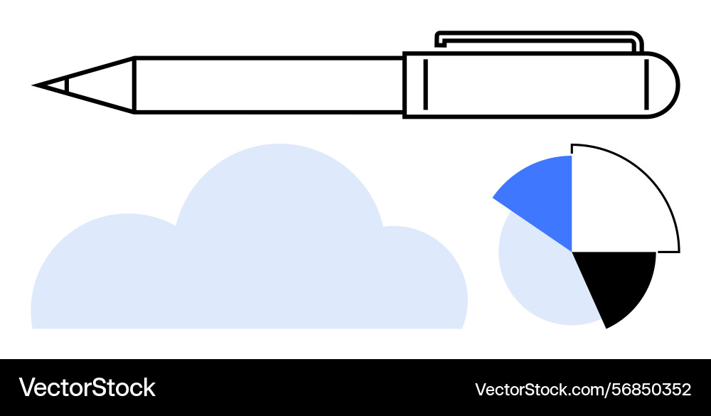 Minimalistic pen data visualization pie chart Minimalistic pen data visualization pie chart vector image