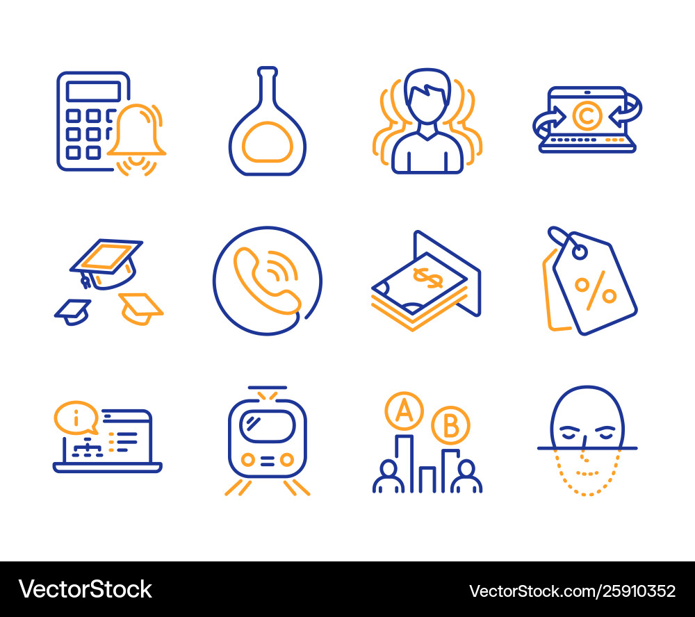 Online documentation calculator alarm and ab vector image