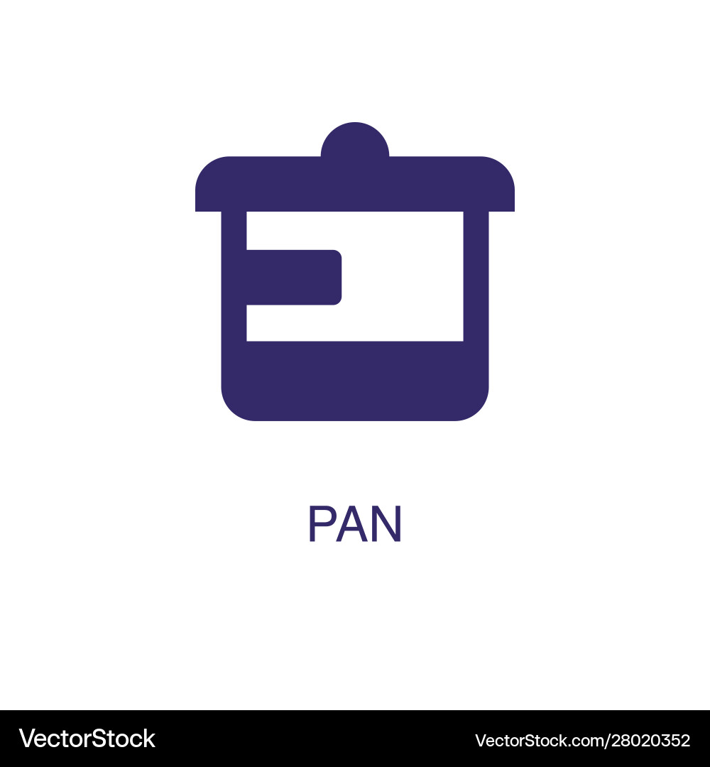 Pan element in flat simple style on white vector image