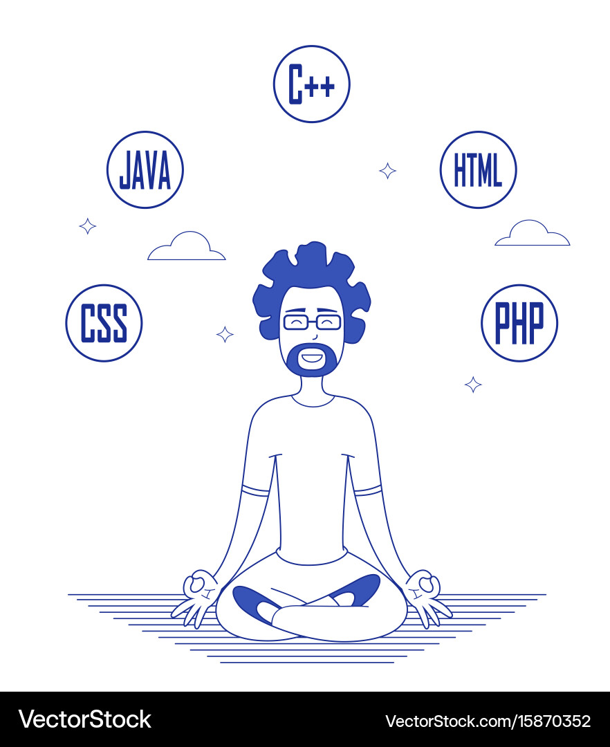 Programmer Meditation vector image