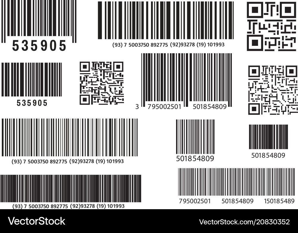 Realistic bar code icon a modern simple flat Realistic bar code icon a modern simple flat Vector Image