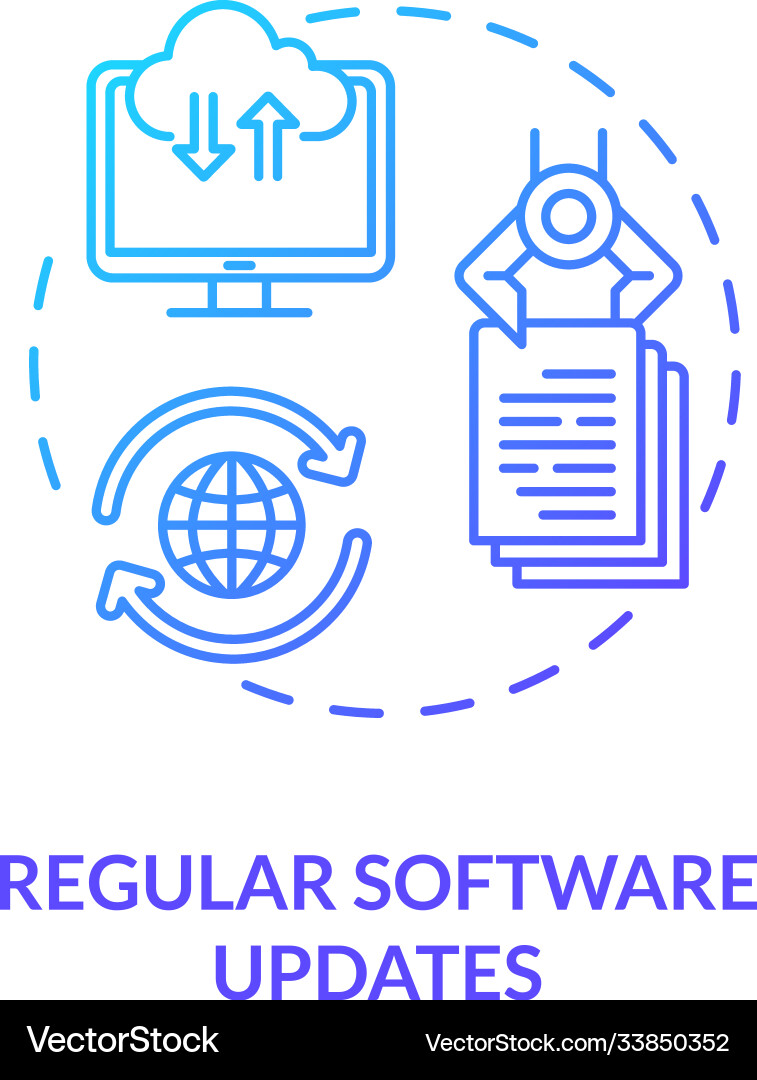Regular software updates concept icon Vector Image