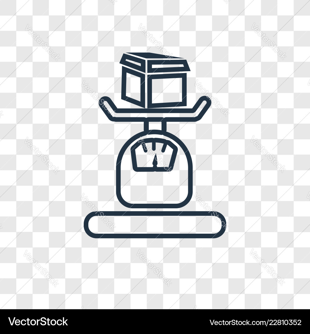 Scale concept linear icon isolated on transparent Scale concept linear icon isolated on transparent Vector Image