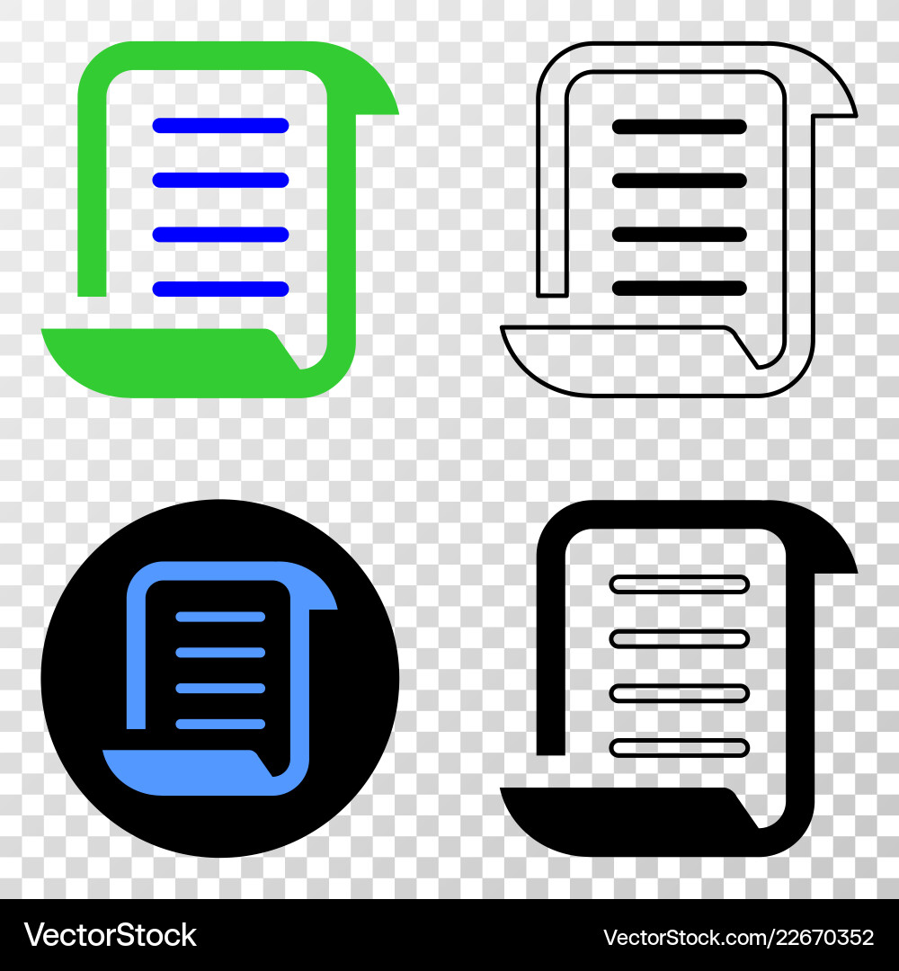 Scroll list eps icon with contour version vector image