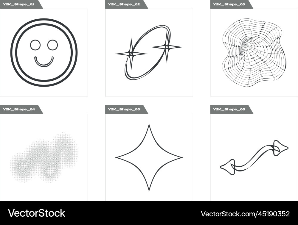 Set of y2k style objects extraordinary Set of y2k style objects extraordinary vector image