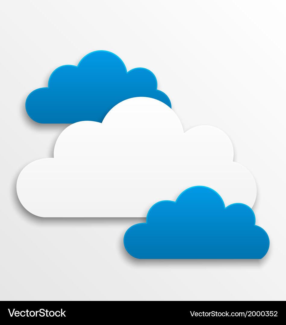 Set paper clouds isolated on white background Vector Image
