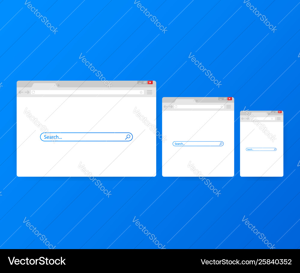 Simple browser window on blue background Simple browser window on blue background vector image