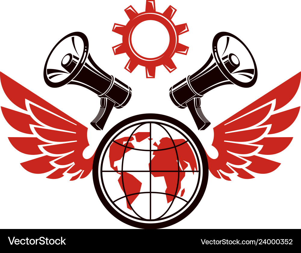 Simple emblem created using earth planet composed Simple emblem created using earth planet composed vector image