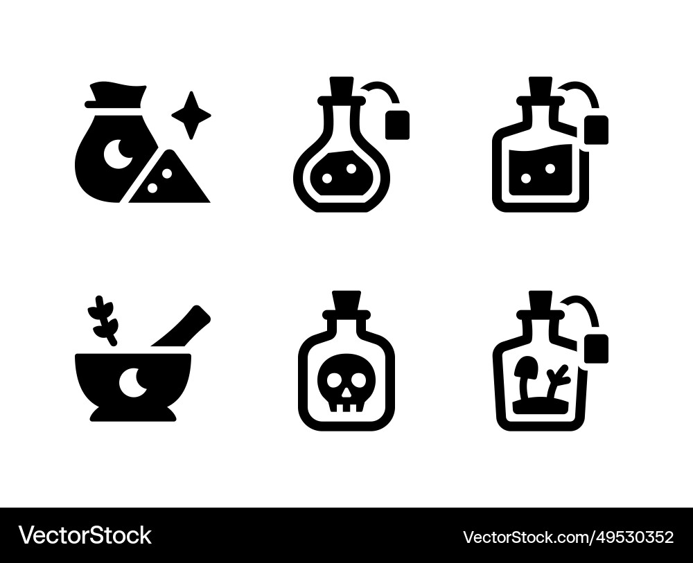 Simple set of celestial and witchcraft solid icons Vector Image