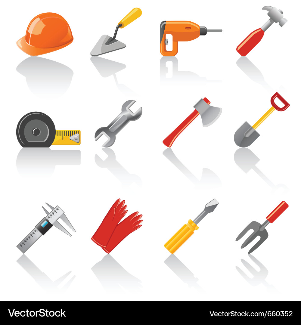 Tool Set Collection Vector Image
