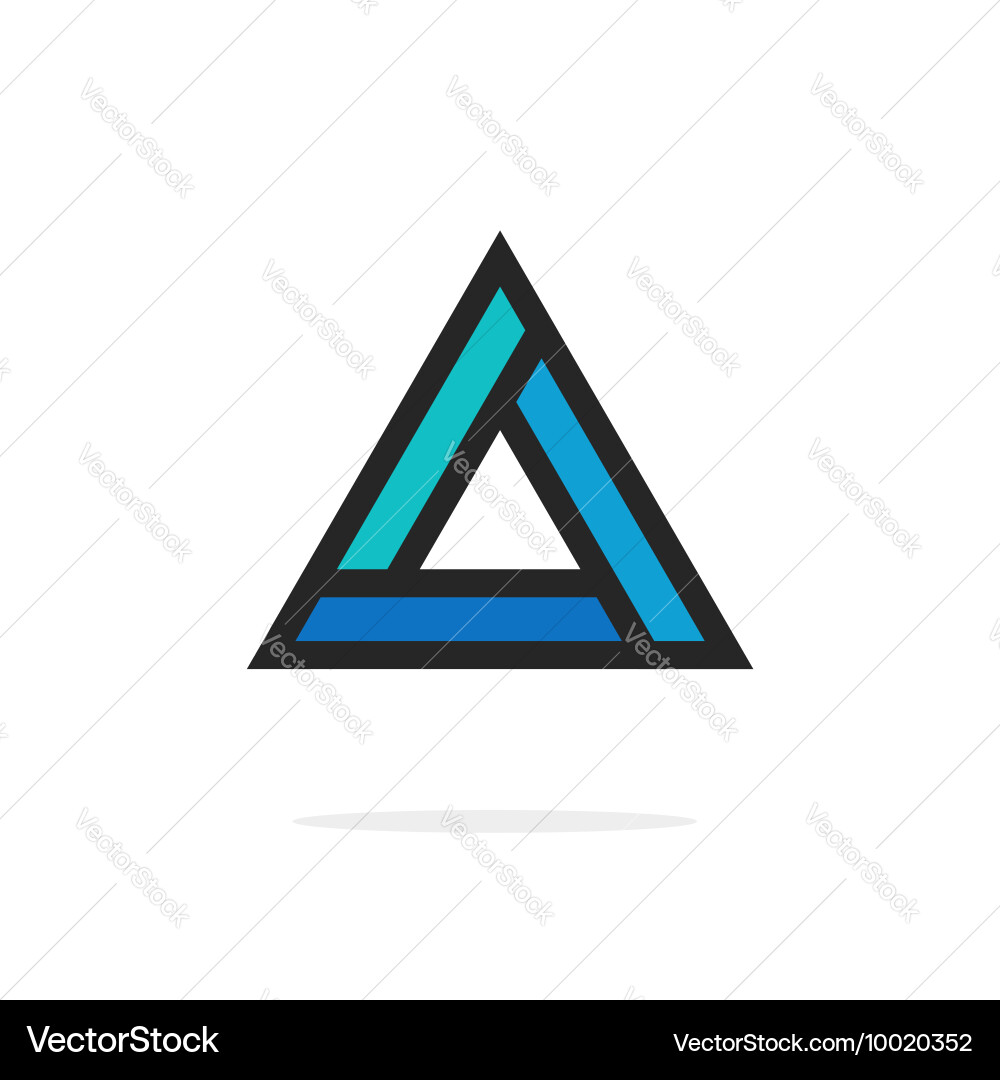 Triangle logo element with strict corners vector image