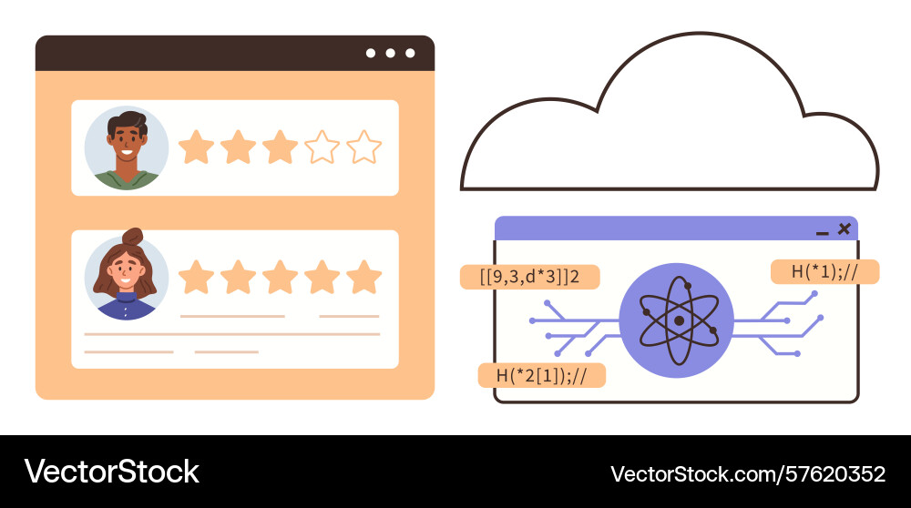 User feedback and data analysis interface User feedback and data analysis interface vector image