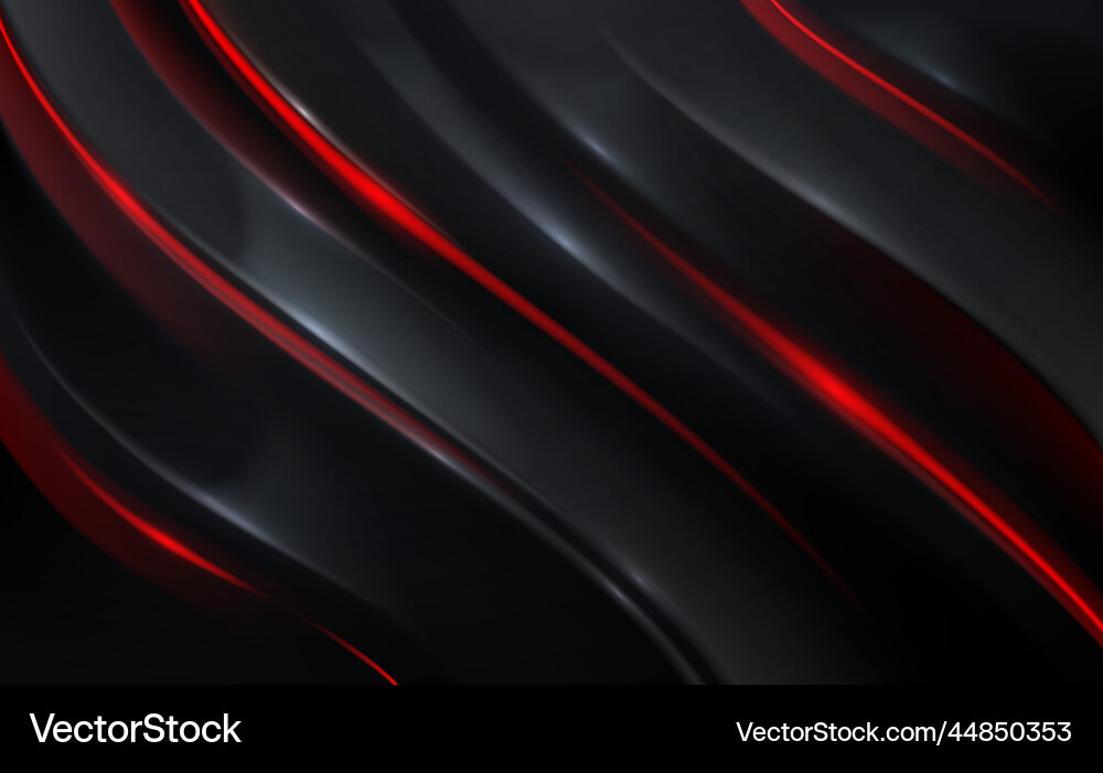 Abstract black and red wave background Royalty Free Vector