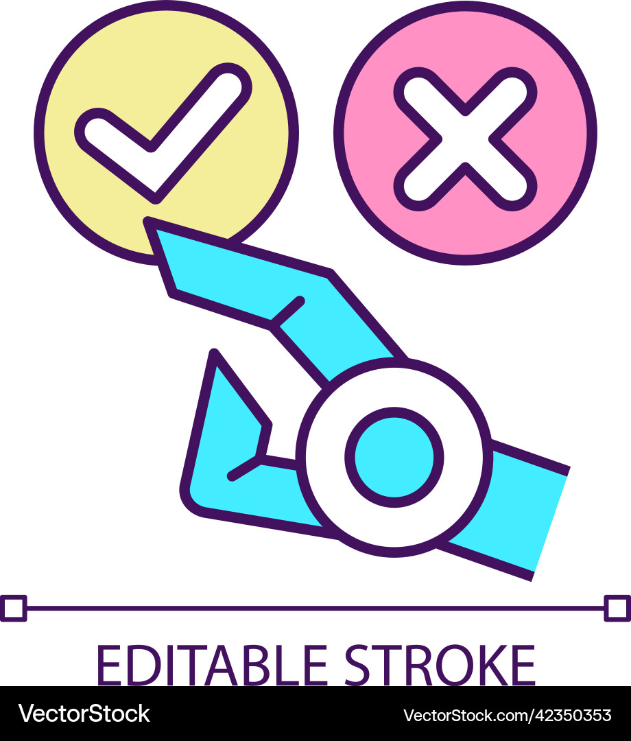 Automated decision making rgb color icon Automated decision making rgb color icon vector image