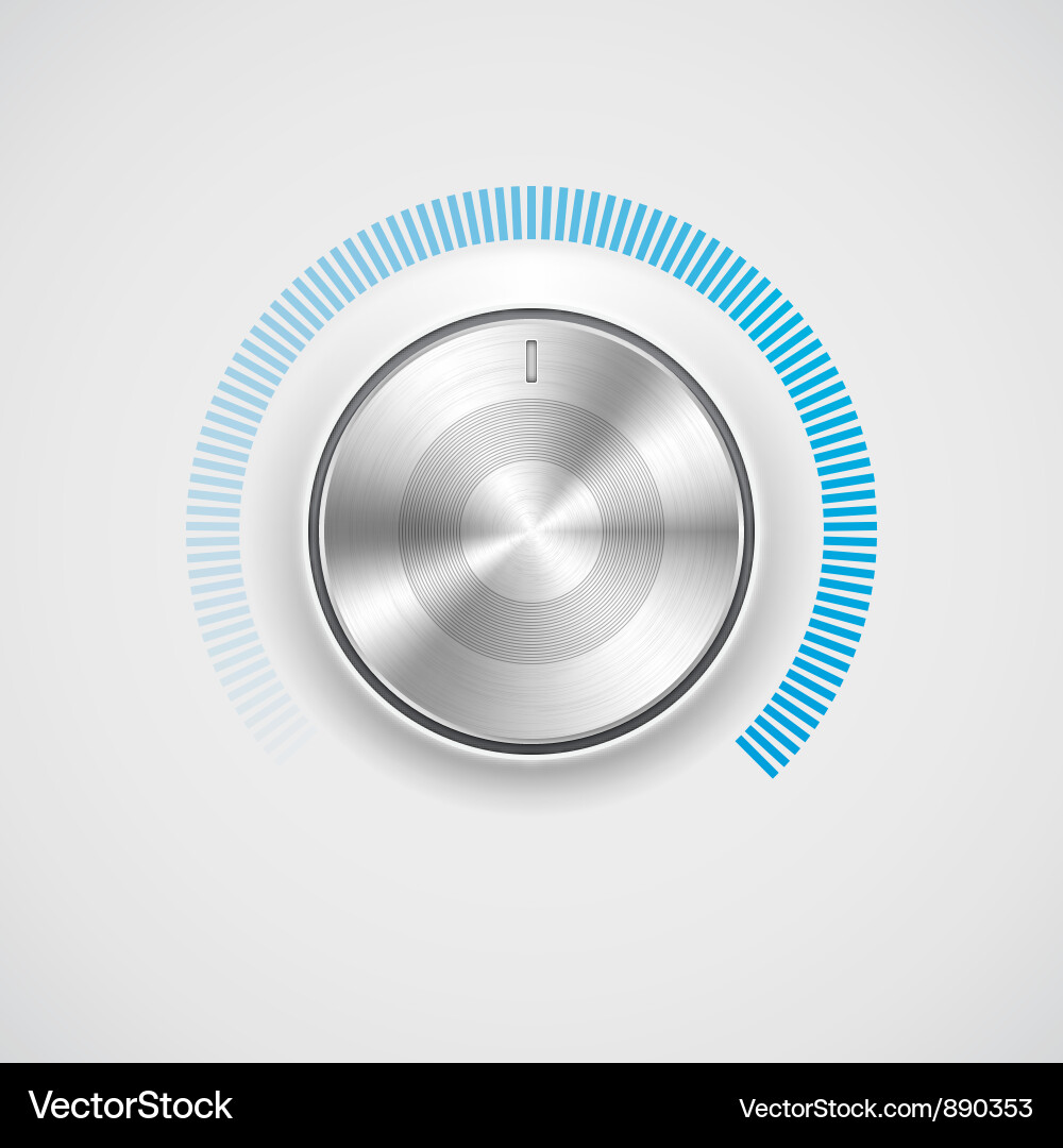 Chrome Volume Knob Vector Image