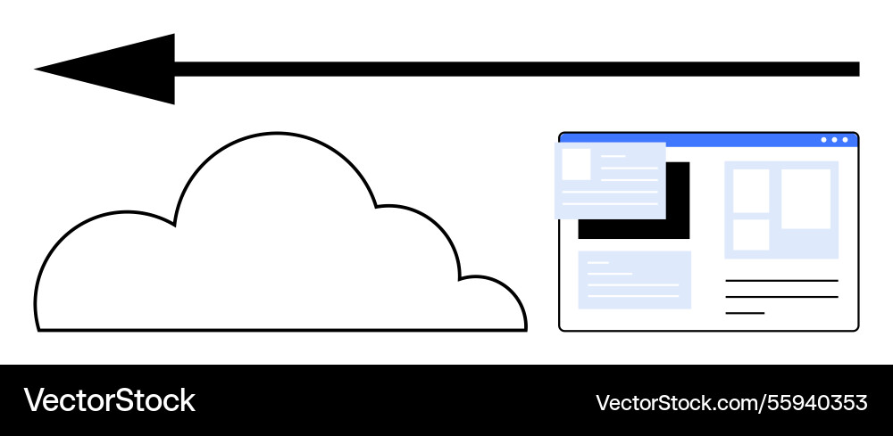 Data transfer concept with cloud arrow and web Data transfer concept with cloud arrow and web vector image