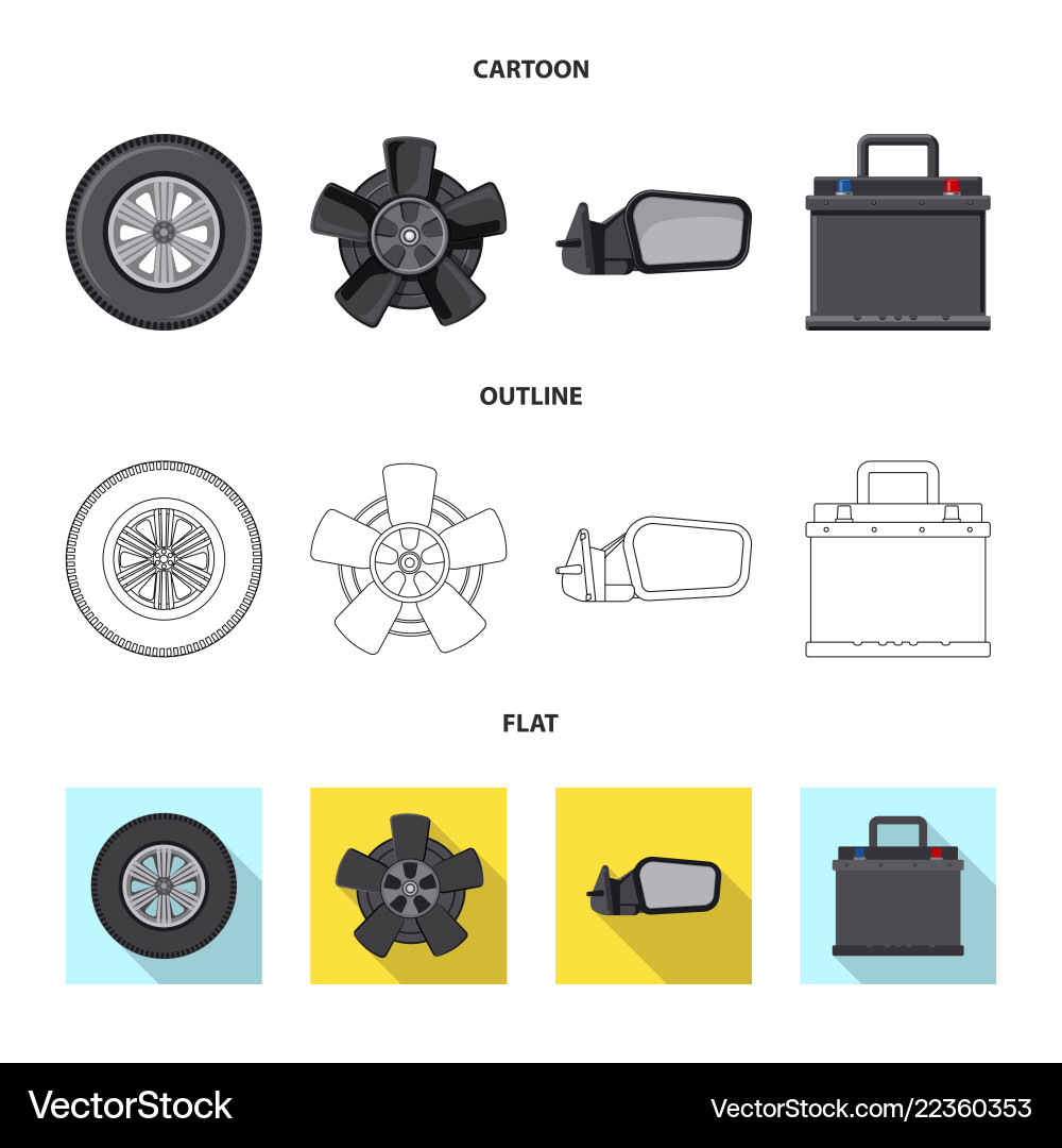Design of auto and part icon collection Design of auto and part icon collection vector image