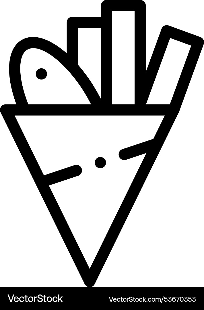 Fish bone icon thin linear style design isolated Fish bone icon thin linear style design isolated Vector Image