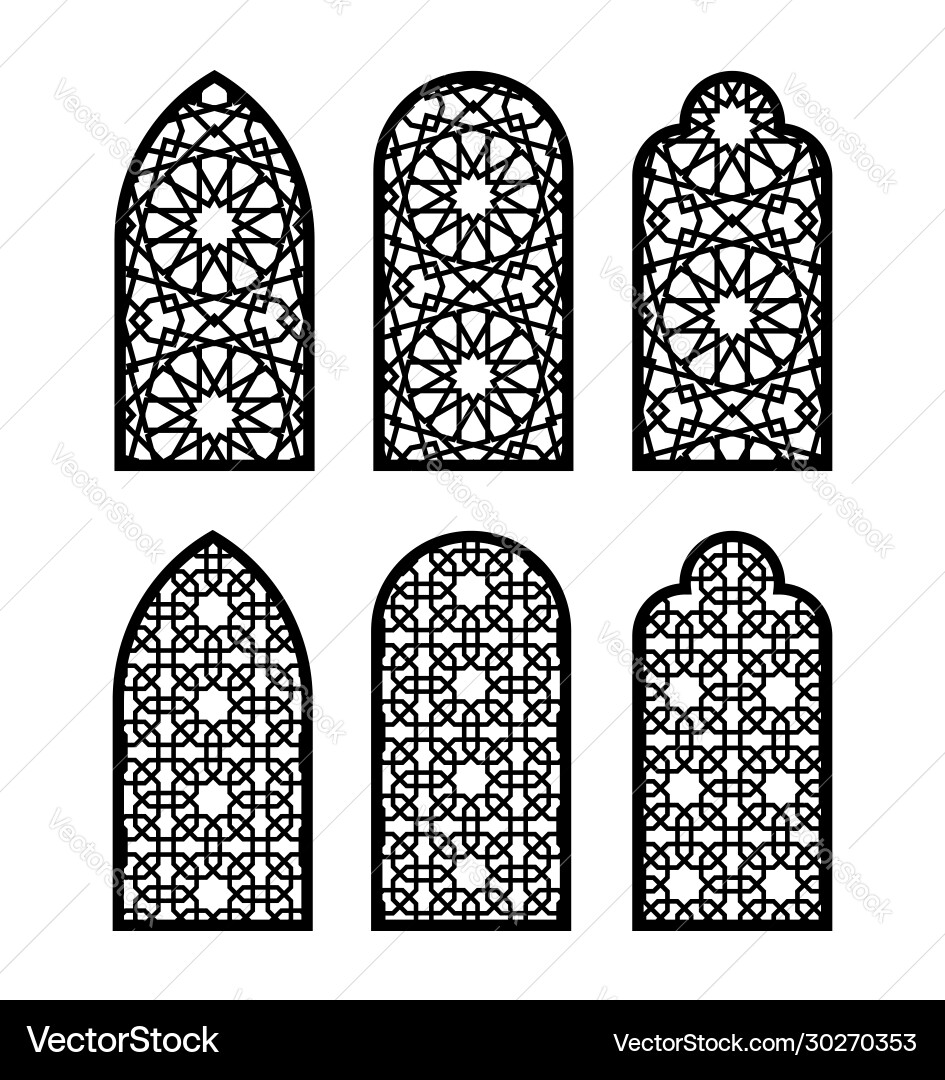 Intricate Arch Window Pattern Vector Image