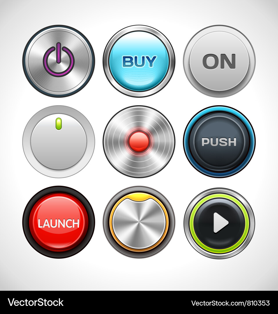 Modern Round Buttons Collection vector image