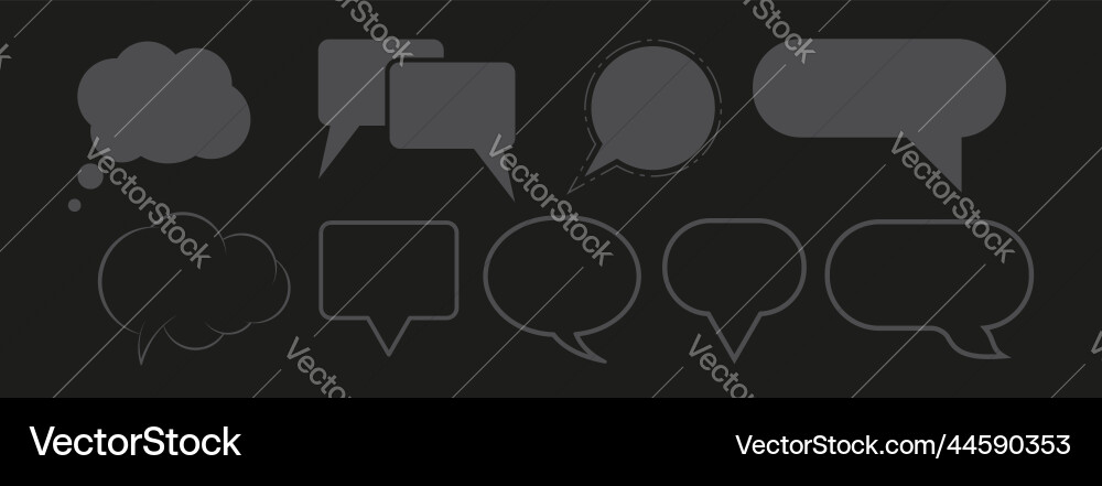 Nine different forms for dialogue and thoughts Vector Image