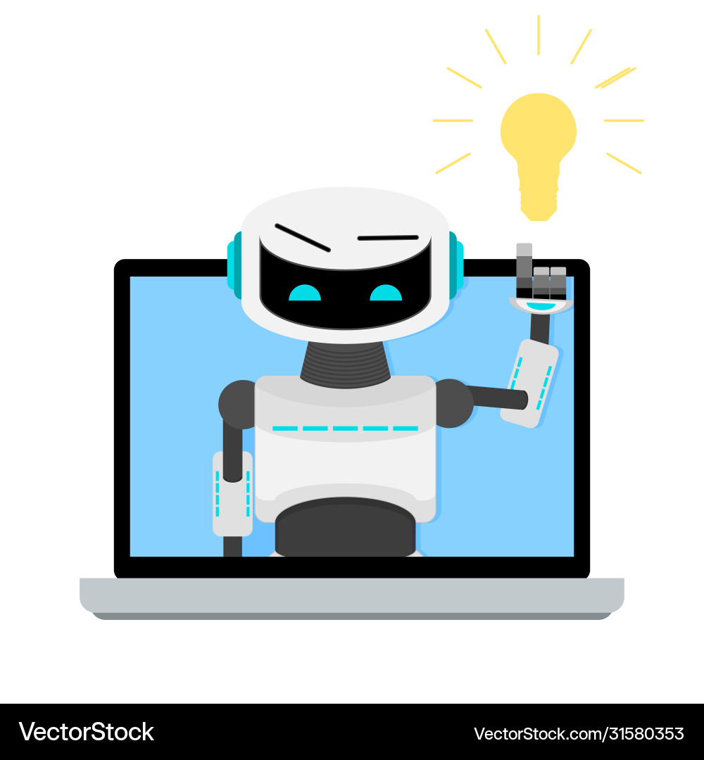 Online helper bot web advice and guide Online helper bot web advice and guide vector image