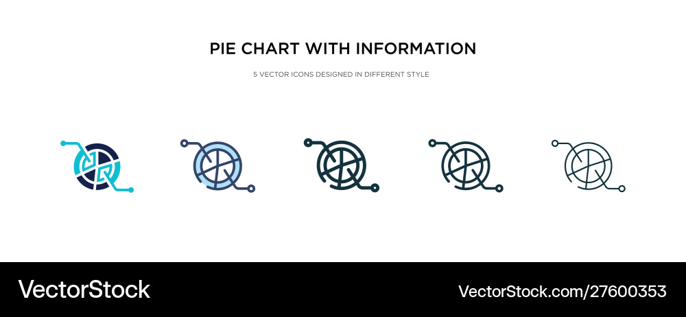 Pie chart with information icon in different vector image