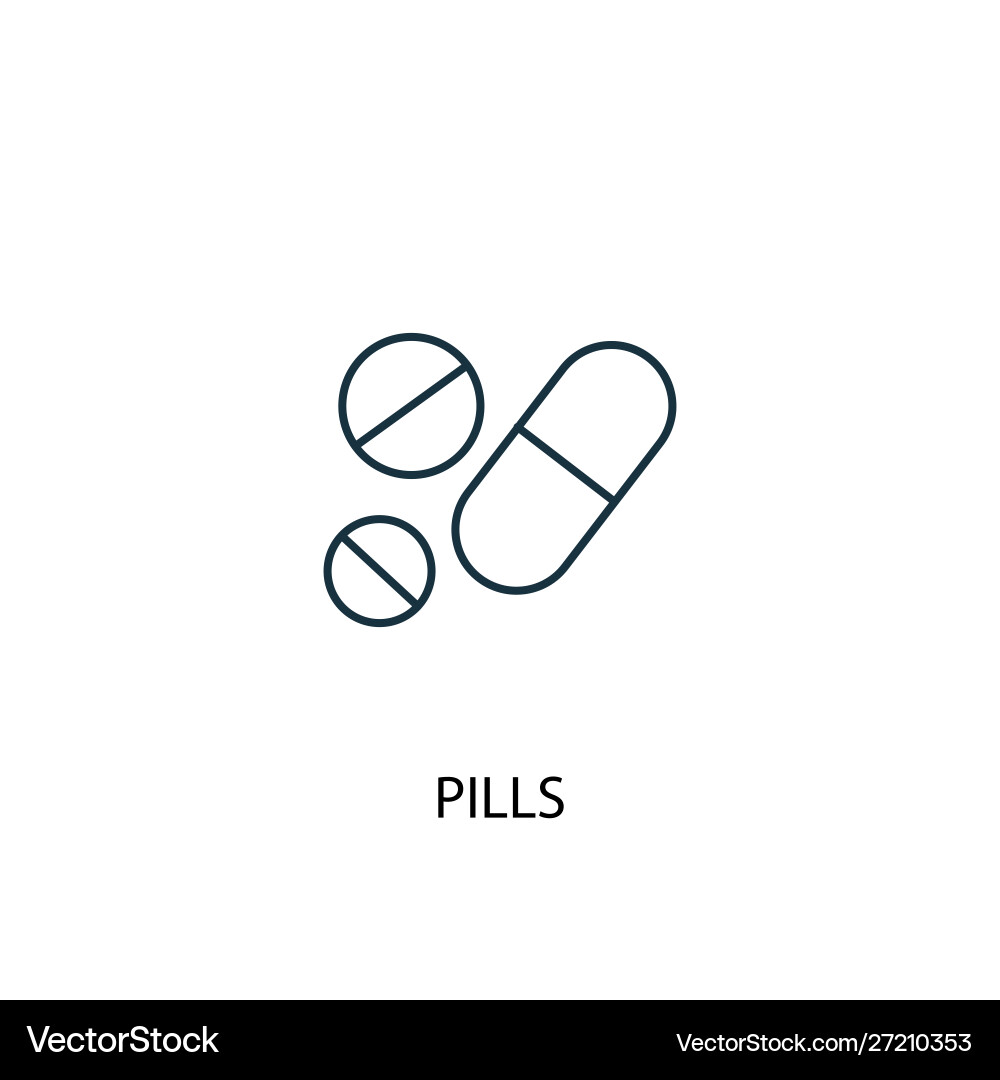 Pills concept line icon simple element vector image