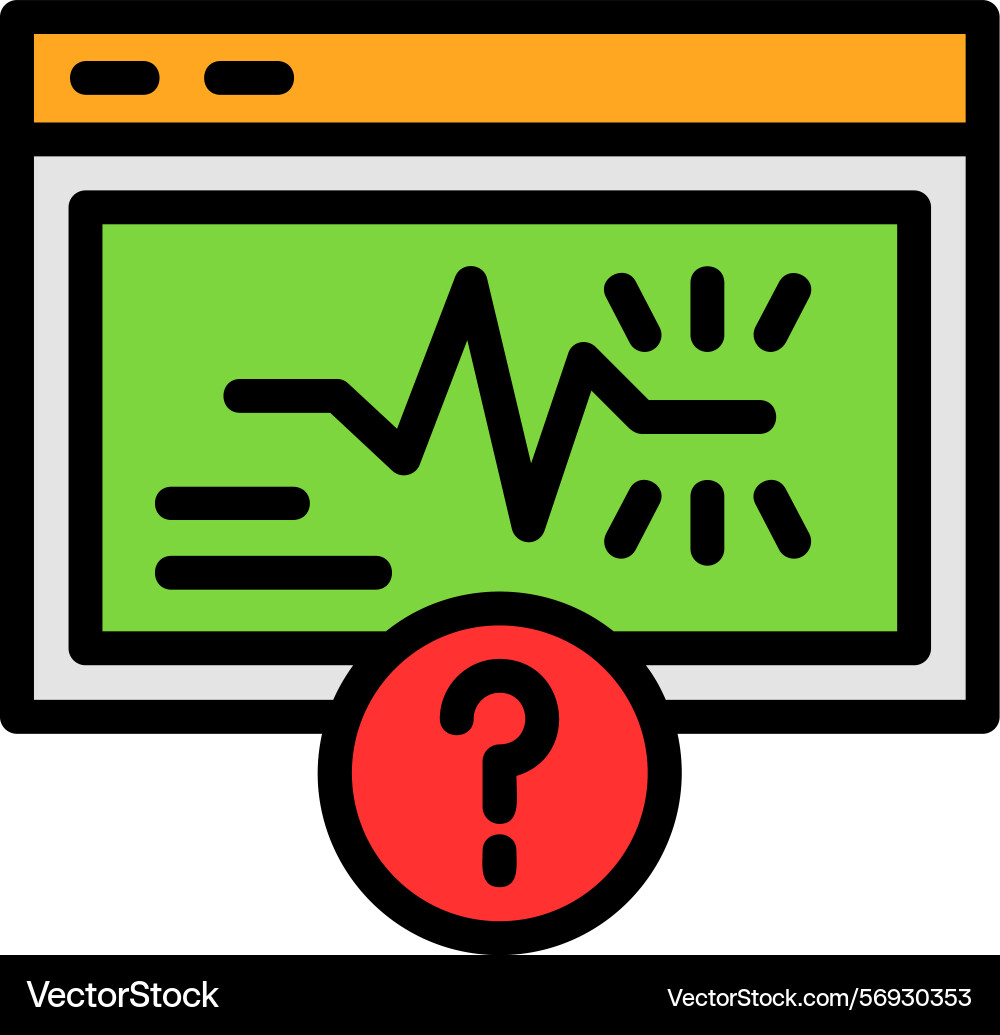 Quiz spark line filled style icon design Vector Image