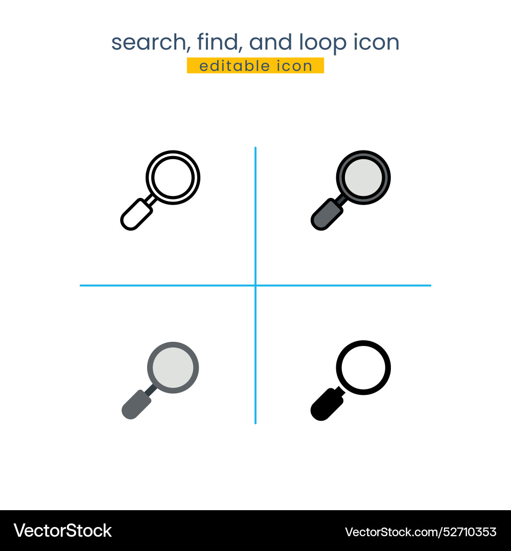 Search find and loop icon vector image