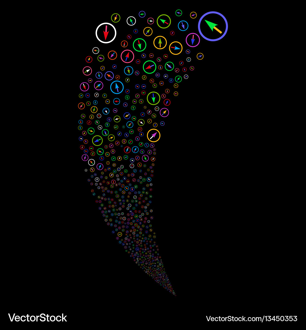 Sharp rounded arrow random stream Sharp rounded arrow random stream vector image