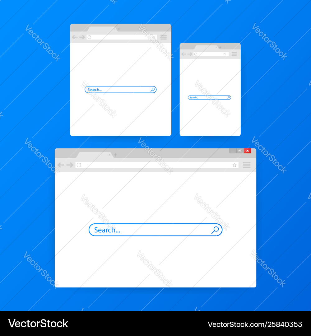 Simple browser window on blue background Simple browser window on blue background vector image