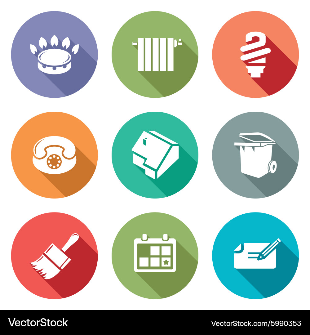 Utilities icons set Royalty Free Vector Image - VectorStock
