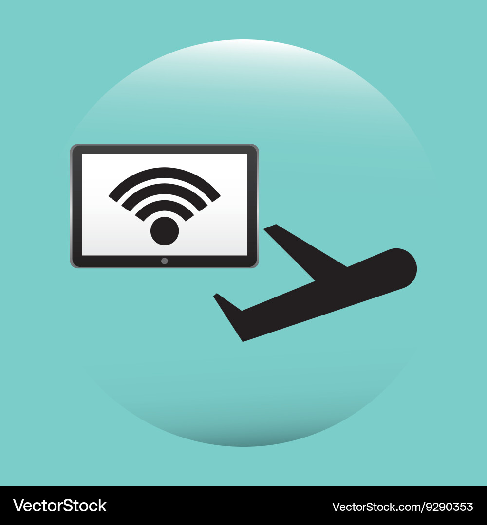 Wifi signal in flight design vector image