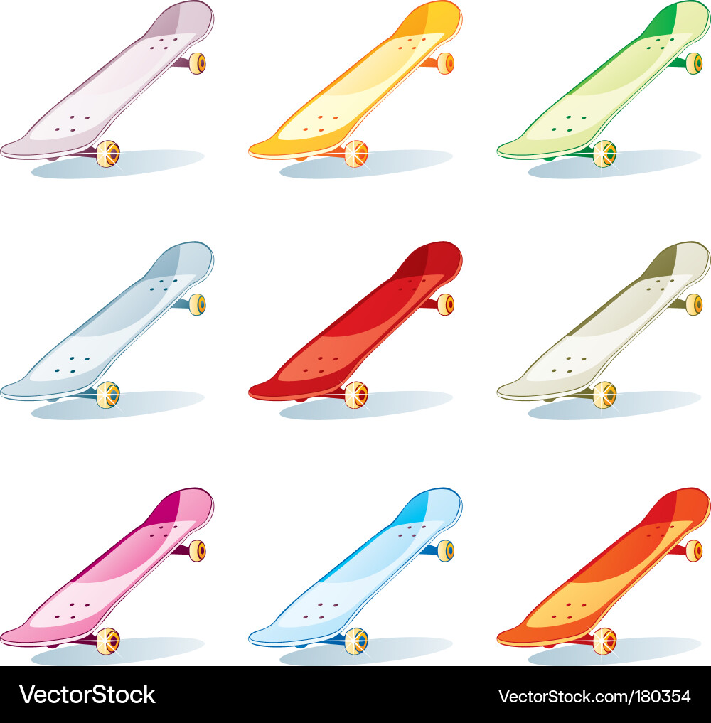 Buntes Skateboard Set Vektorbild