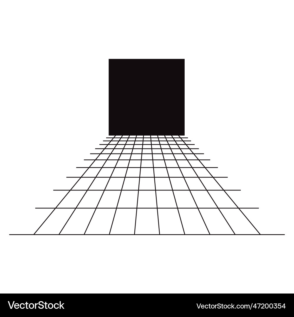 Cyber grid retro punk perspective rectangular Cyber grid retro punk perspective rectangular Vector Image