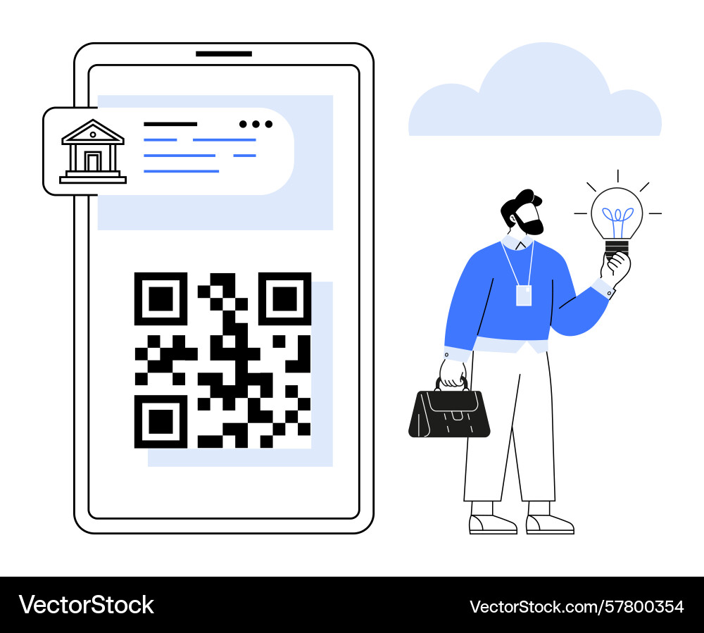 Digital payment concept with qr code vector image