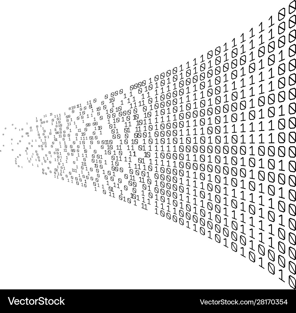 Digitaler Binär Code Datenfluss vektorbild