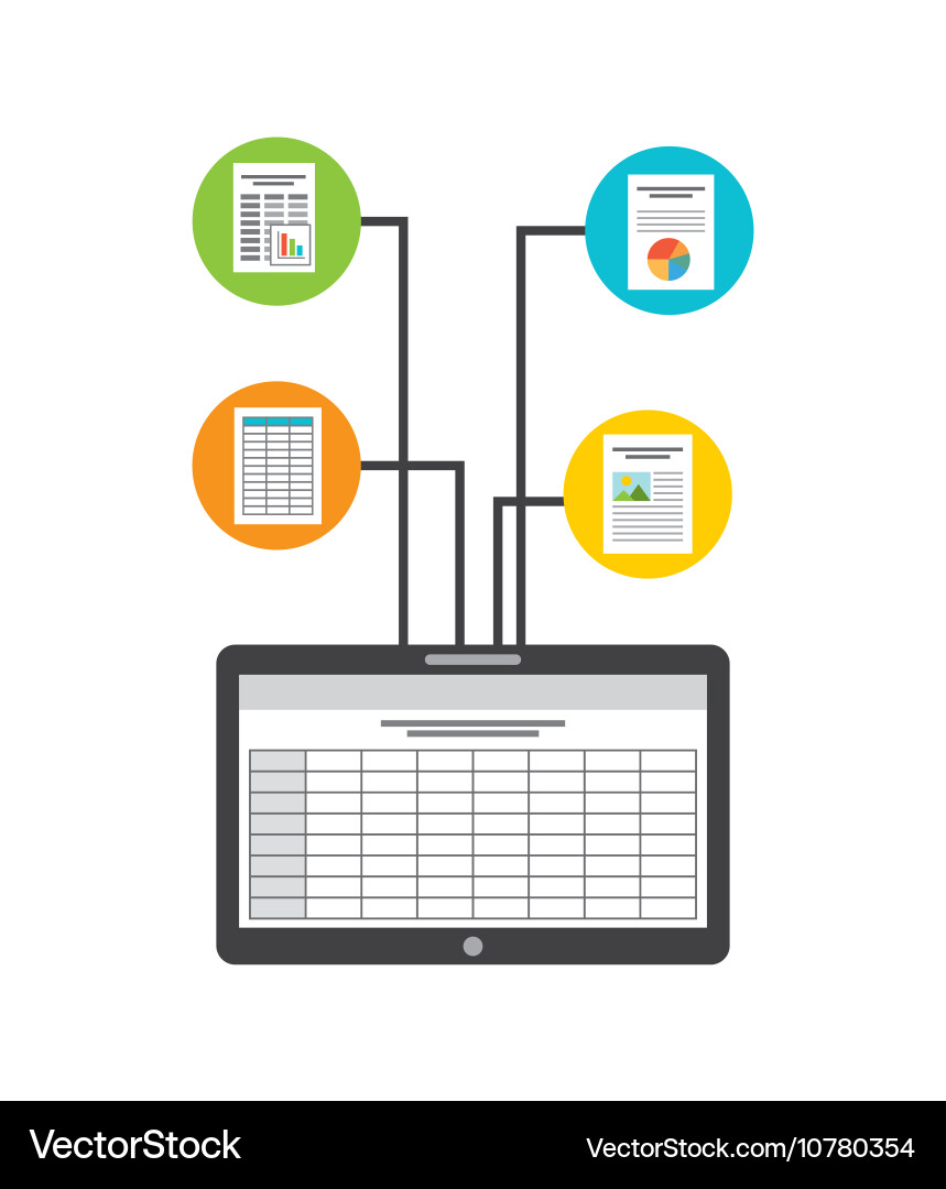 Document format with electronic device Vector Image