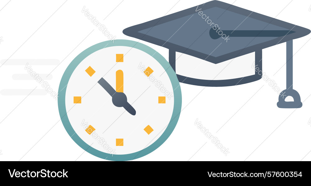 Fast academic progress dynamic graduation clock Vector Image
