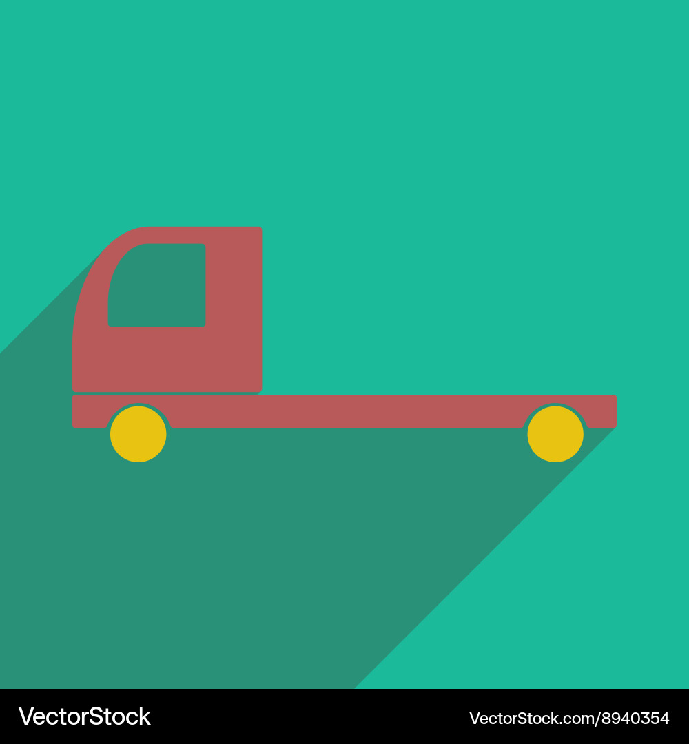 Flat with shadow icon and mobile application car Vector Image
