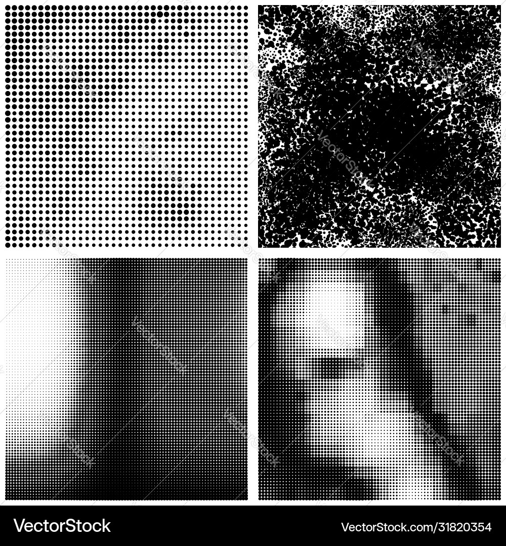 Halftone pattern set dots dotted texture Halftone pattern set dots dotted texture Vector Image