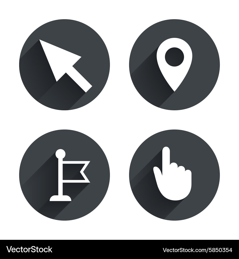 Maus Cursor Symbol Hand oder Flag Pointer Symbole Vektorbild