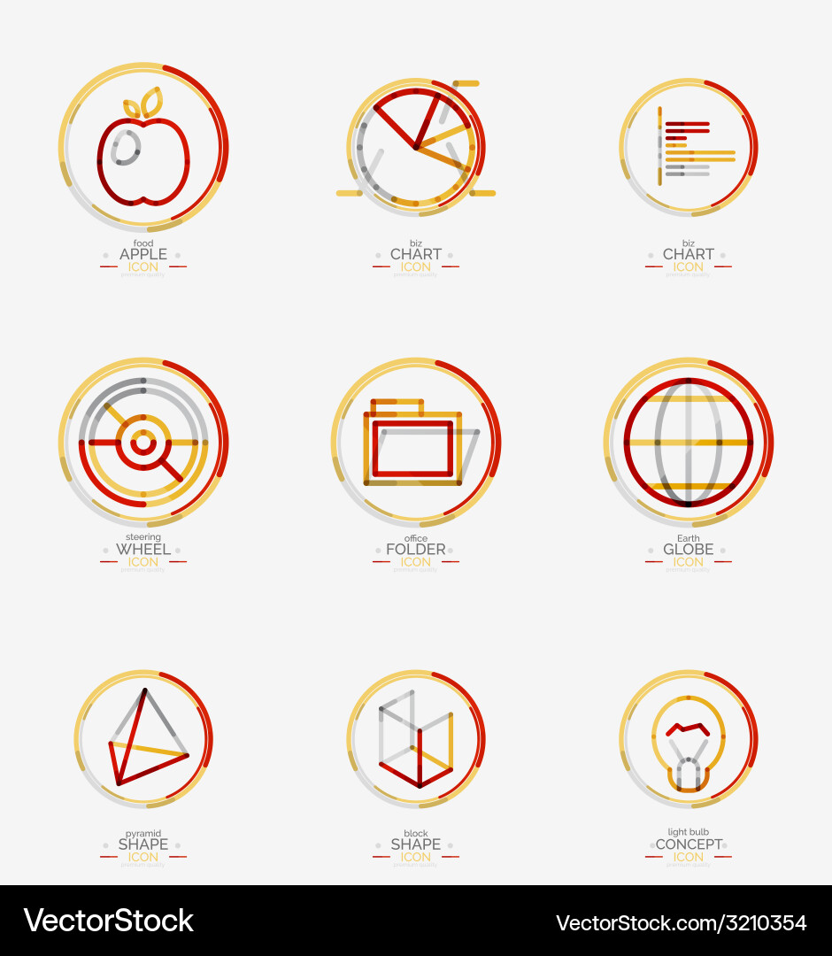 Minimal thin line design web icon set Vector Image