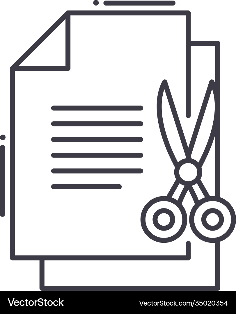 Paper scissors icon linear isolated Paper scissors icon linear isolated Vector Image