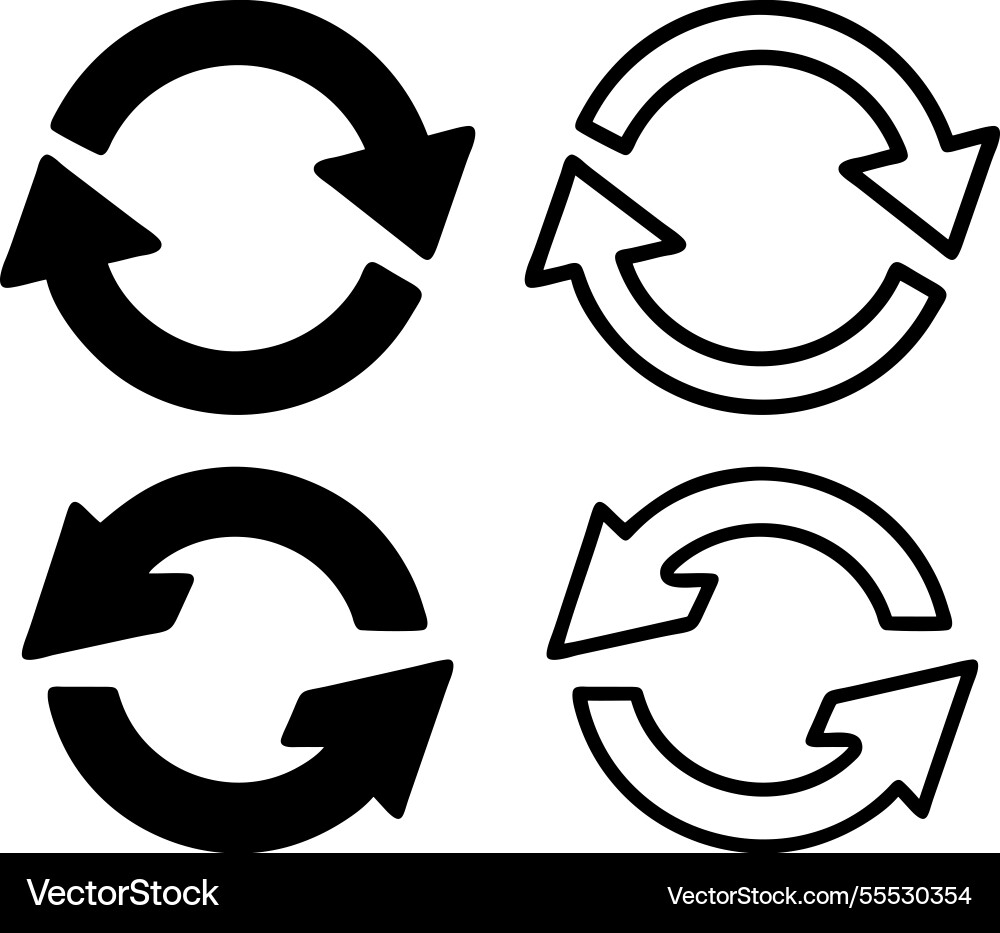 Refresh icon set reload update Vector Image